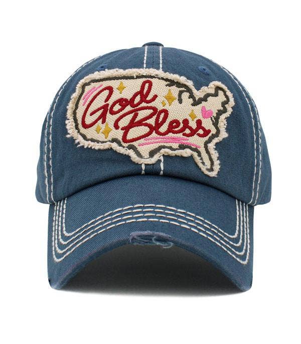 God Bless America Vintage Patch Ballcap