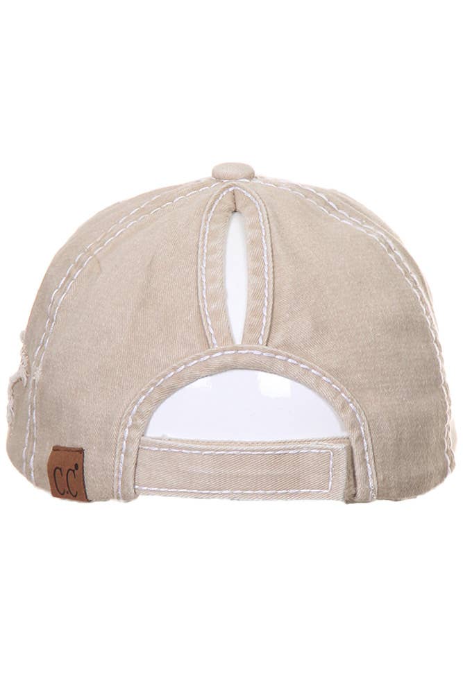 C.C Vintage Glitter Star Ponytail Cap Baseball Cap