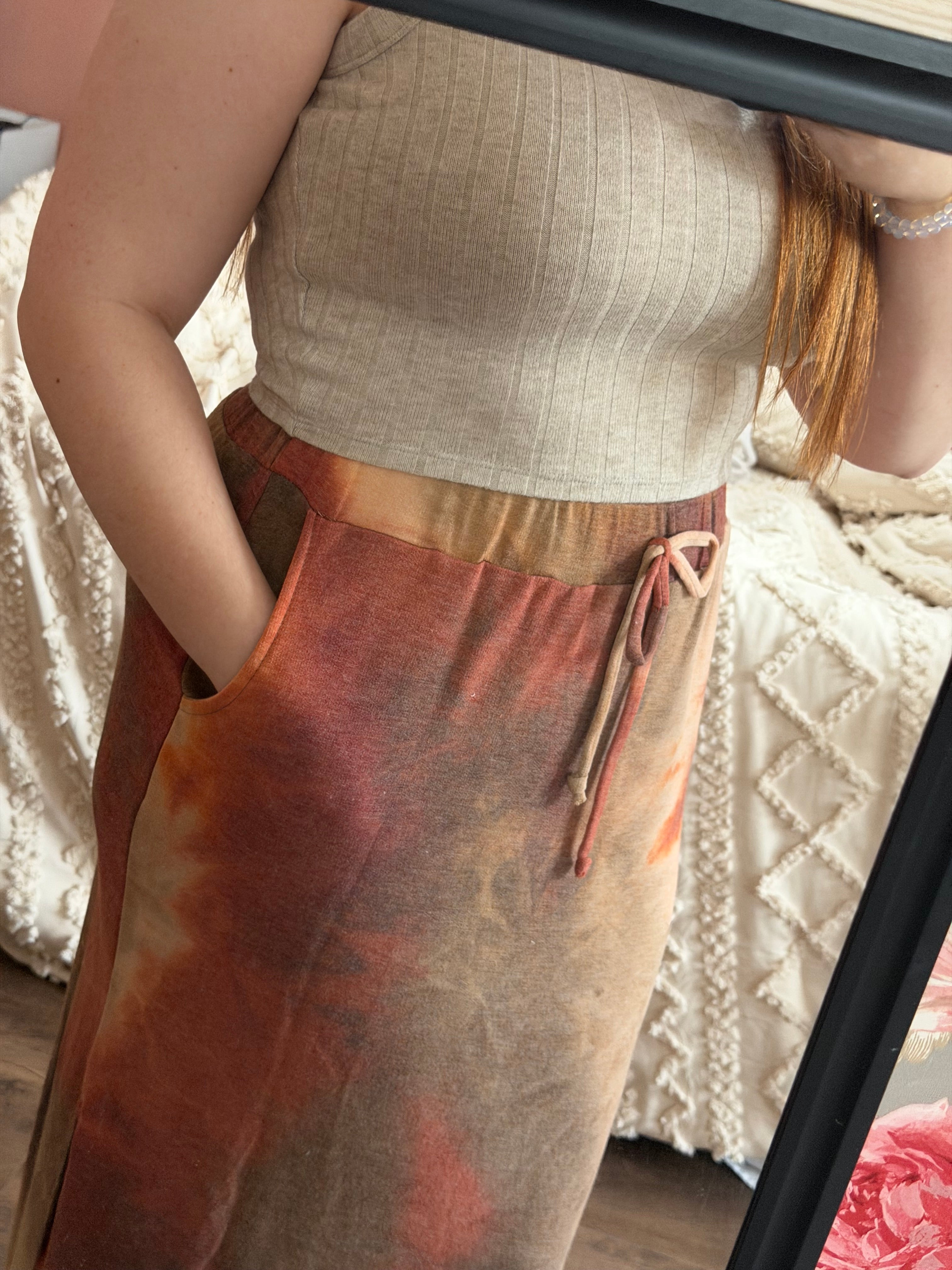 Sienna Tie-Dye Casual Maxi Skirt