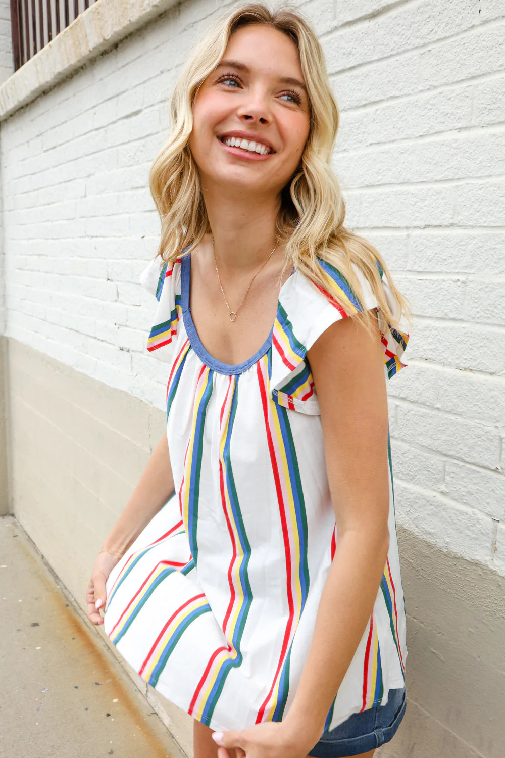 Jordana Multicolor Stripe Top