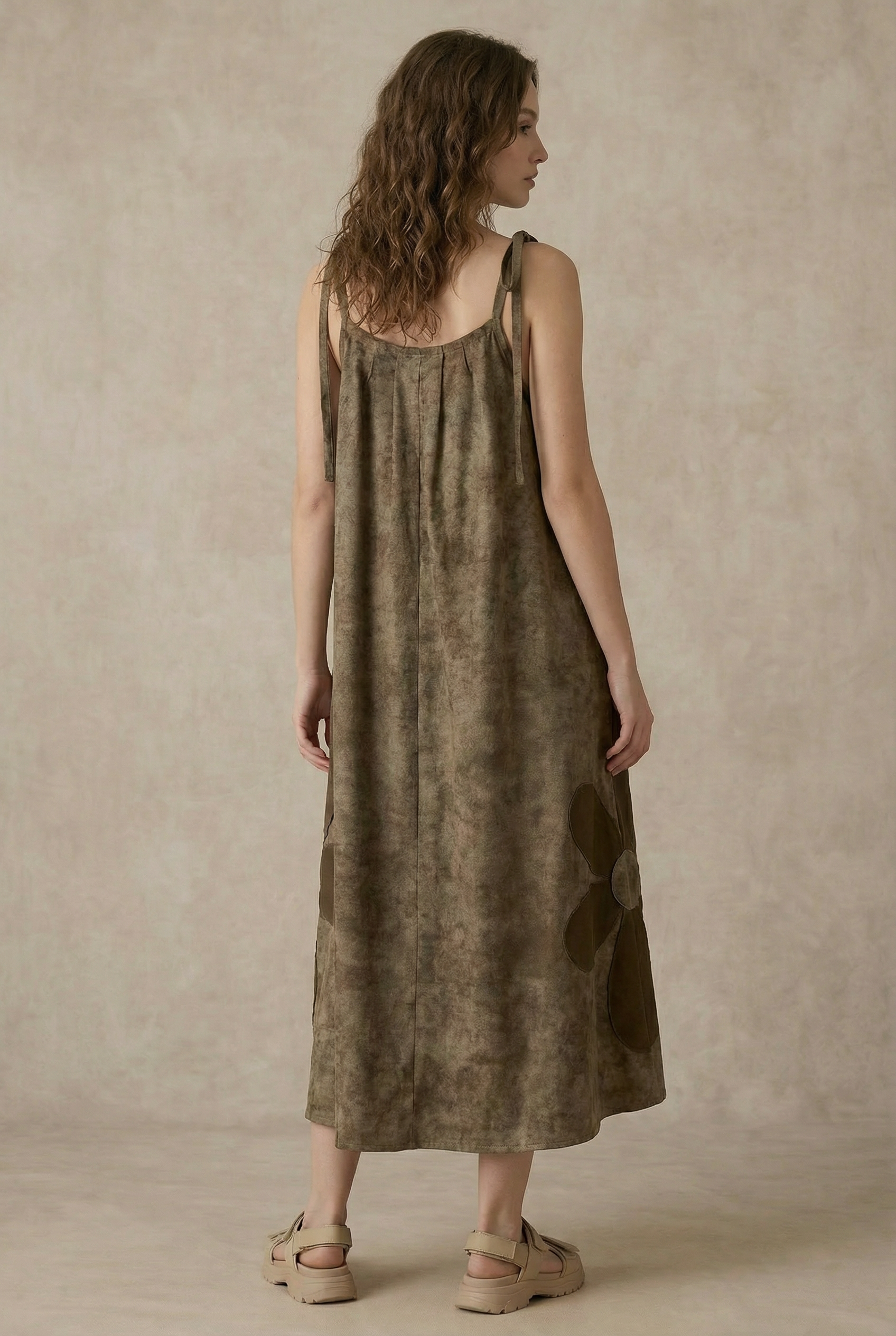 Gaia Floral Applique A-Line Maxi Dress