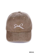 Coquette Cutie Bow Embroidered Washed Cap