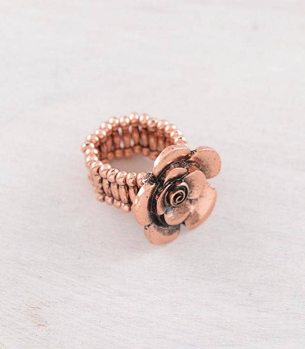 Copper Flower Concho Ring