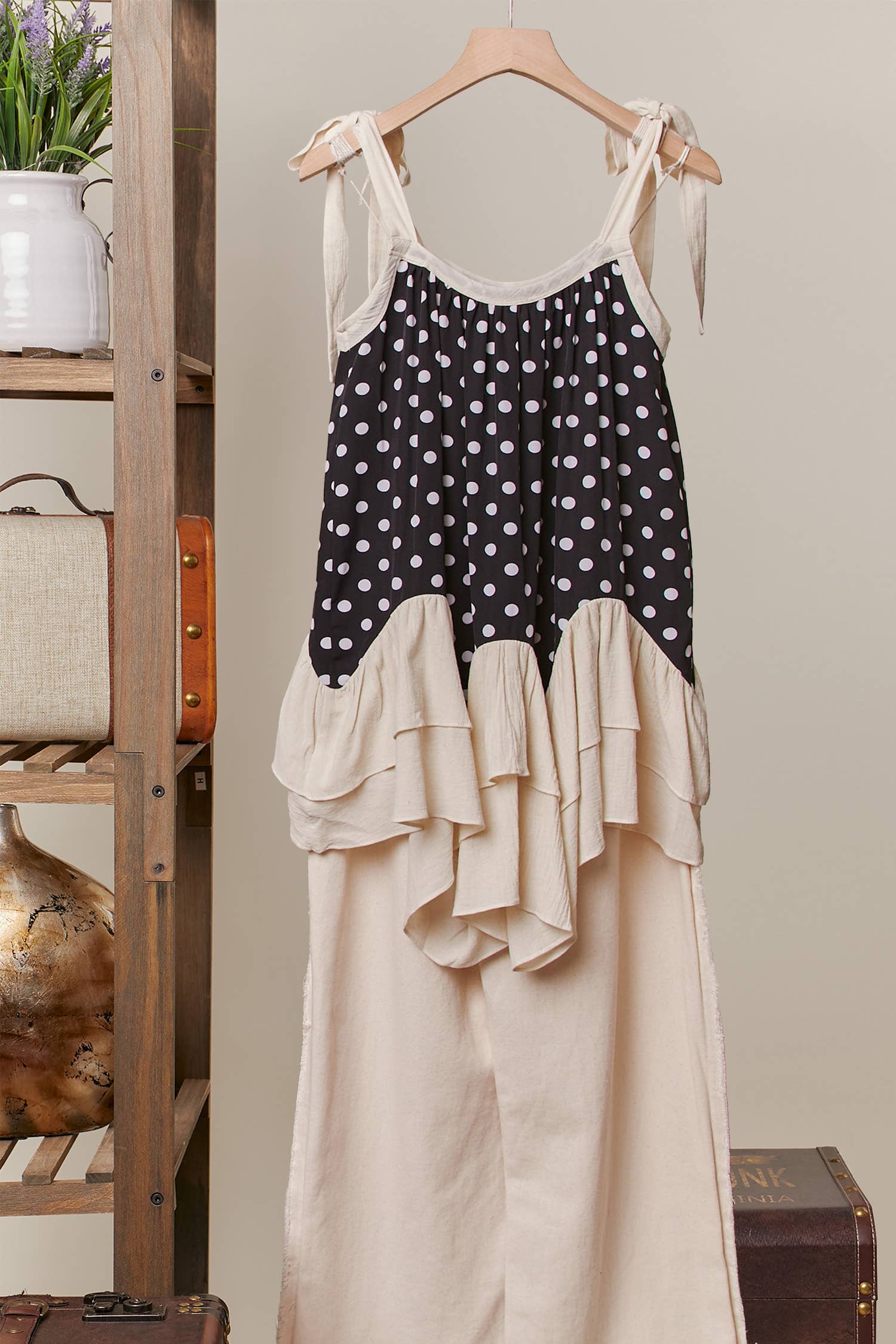 The Sweetest Thing Polka Dot Layered Ruffle Tunic