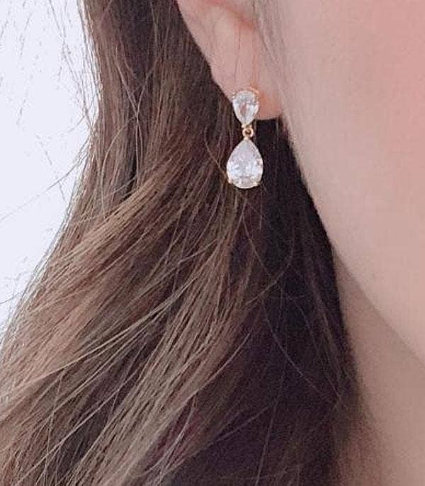 Cubic Zirconia Dangle Earrings