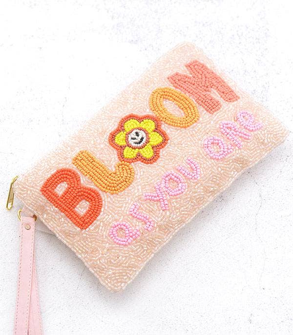 Bloom Beaded Wristlet Bag