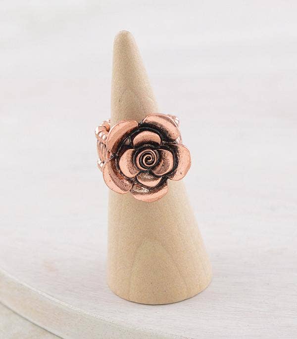 Copper Flower Concho Ring