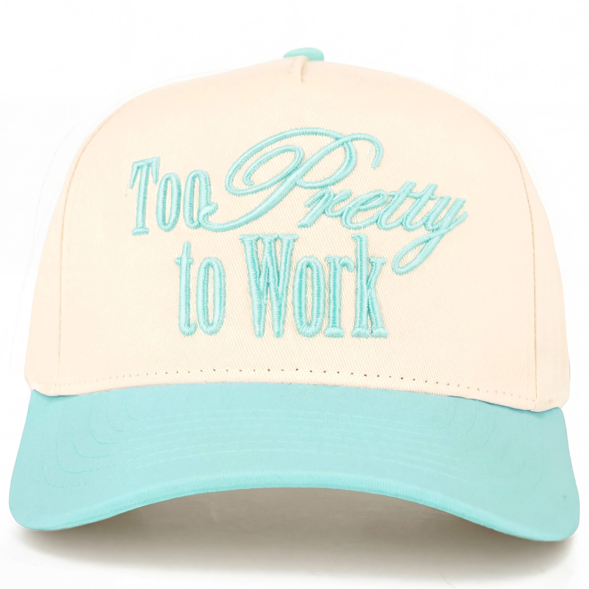 TOO PRETTY TO WORK Mint C.C Snapback