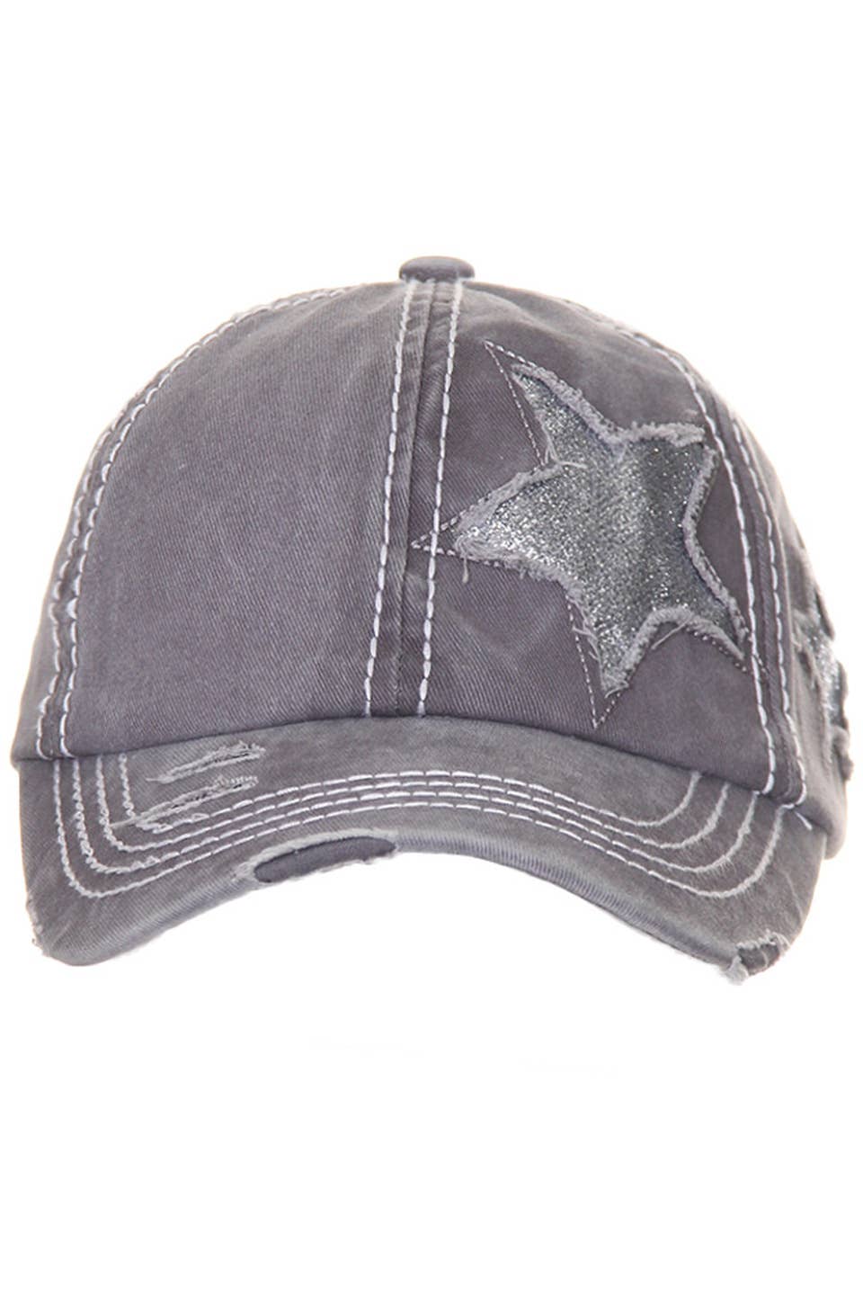 C.C Vintage Glitter Star Ponytail Cap Baseball Cap