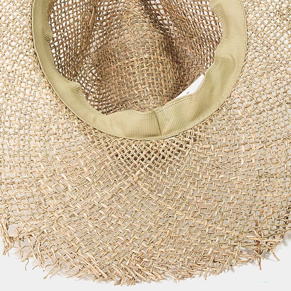 Fringe Edge Straw Braided Western Fedora Hat