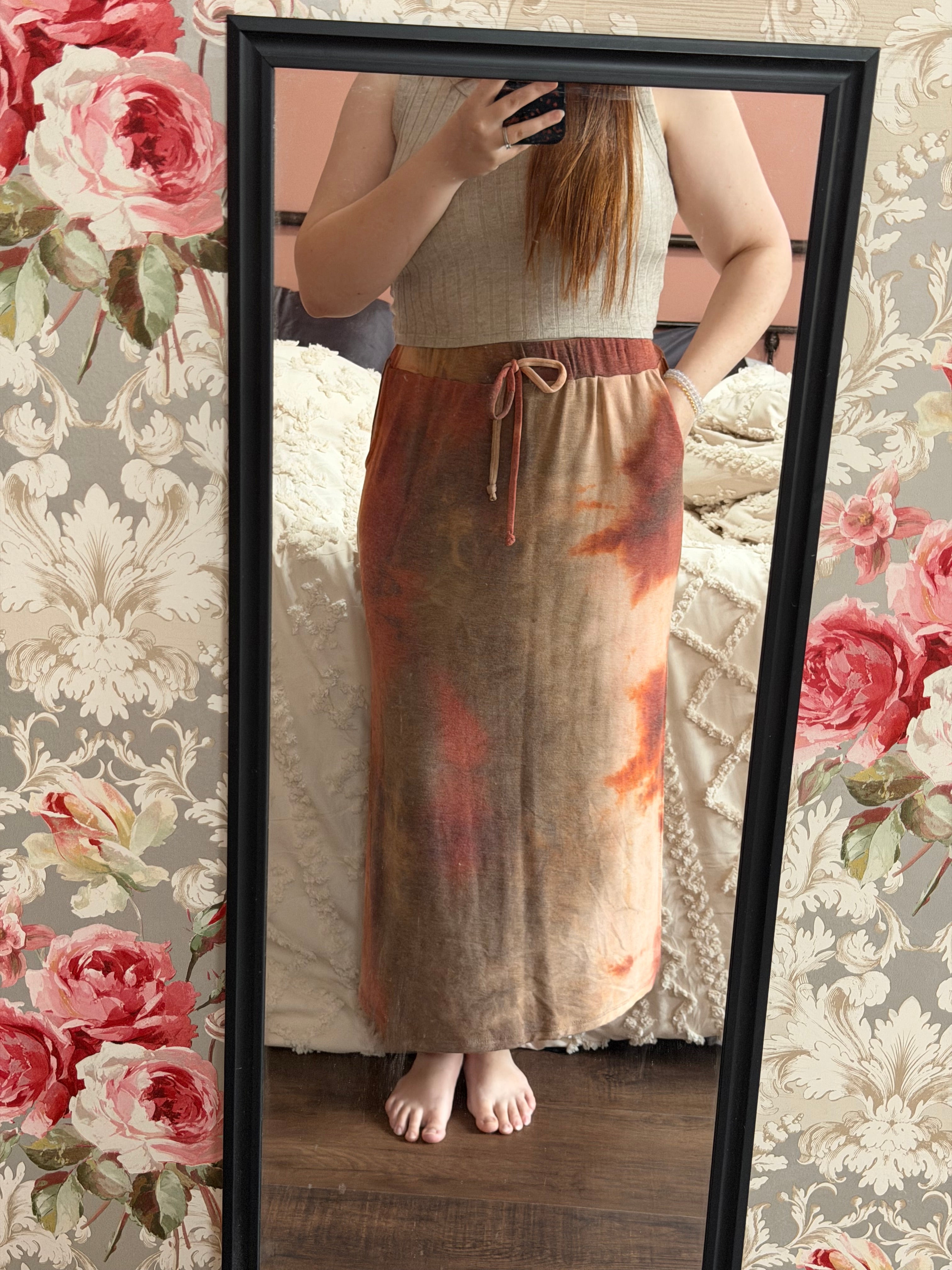 Sienna Tie-Dye Casual Maxi Skirt