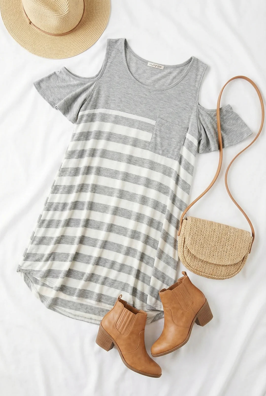Sunday Stripe Cold Shoulder Top