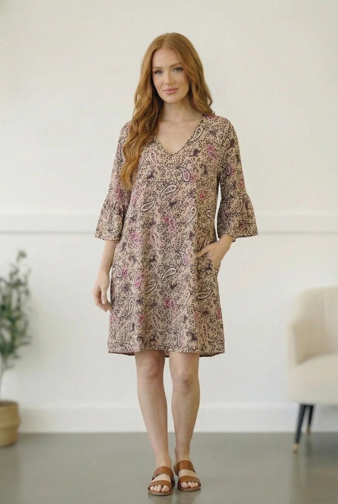 Wild Heart Leopard and Paisley Print Dress