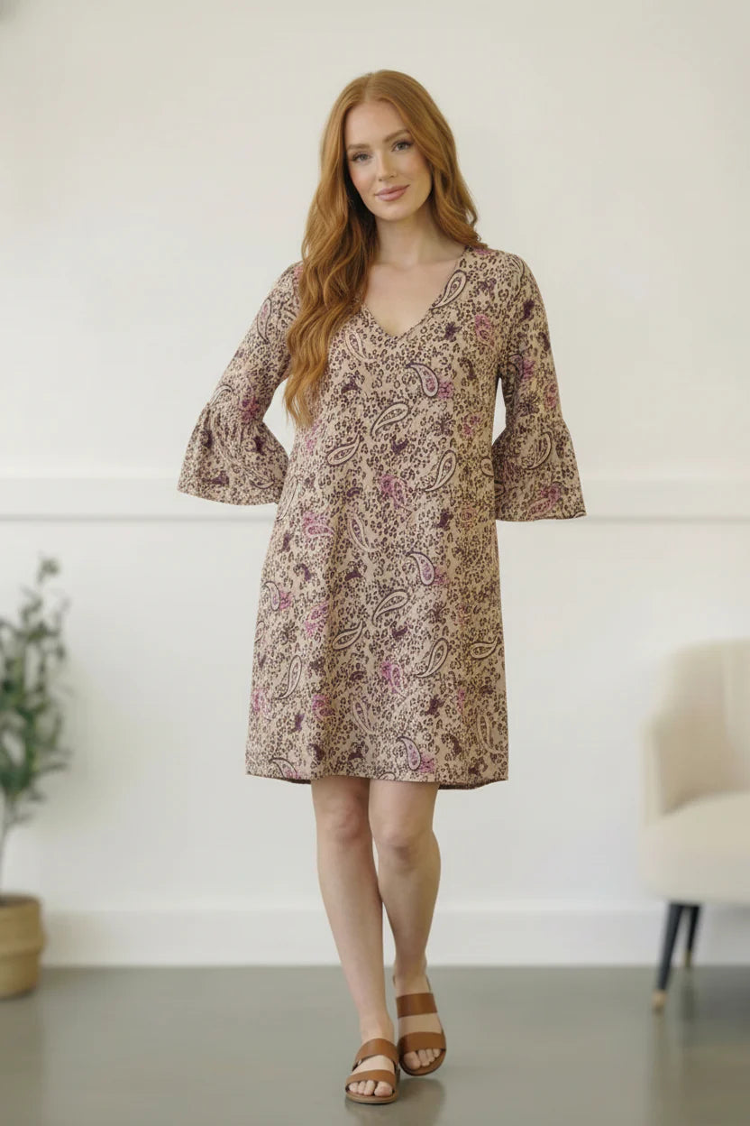 Wild Heart Leopard and Paisley Print Dress