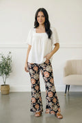 Amalia Black Vintage Floral Print Pants