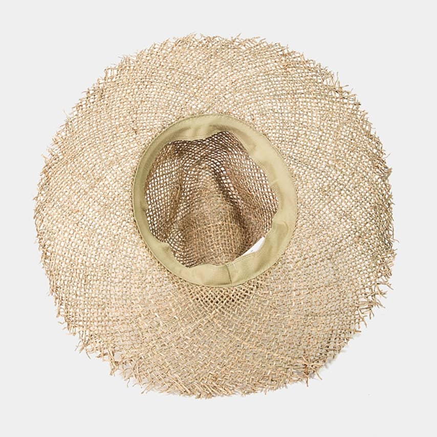 Fringe Edge Straw Braided Western Fedora Hat