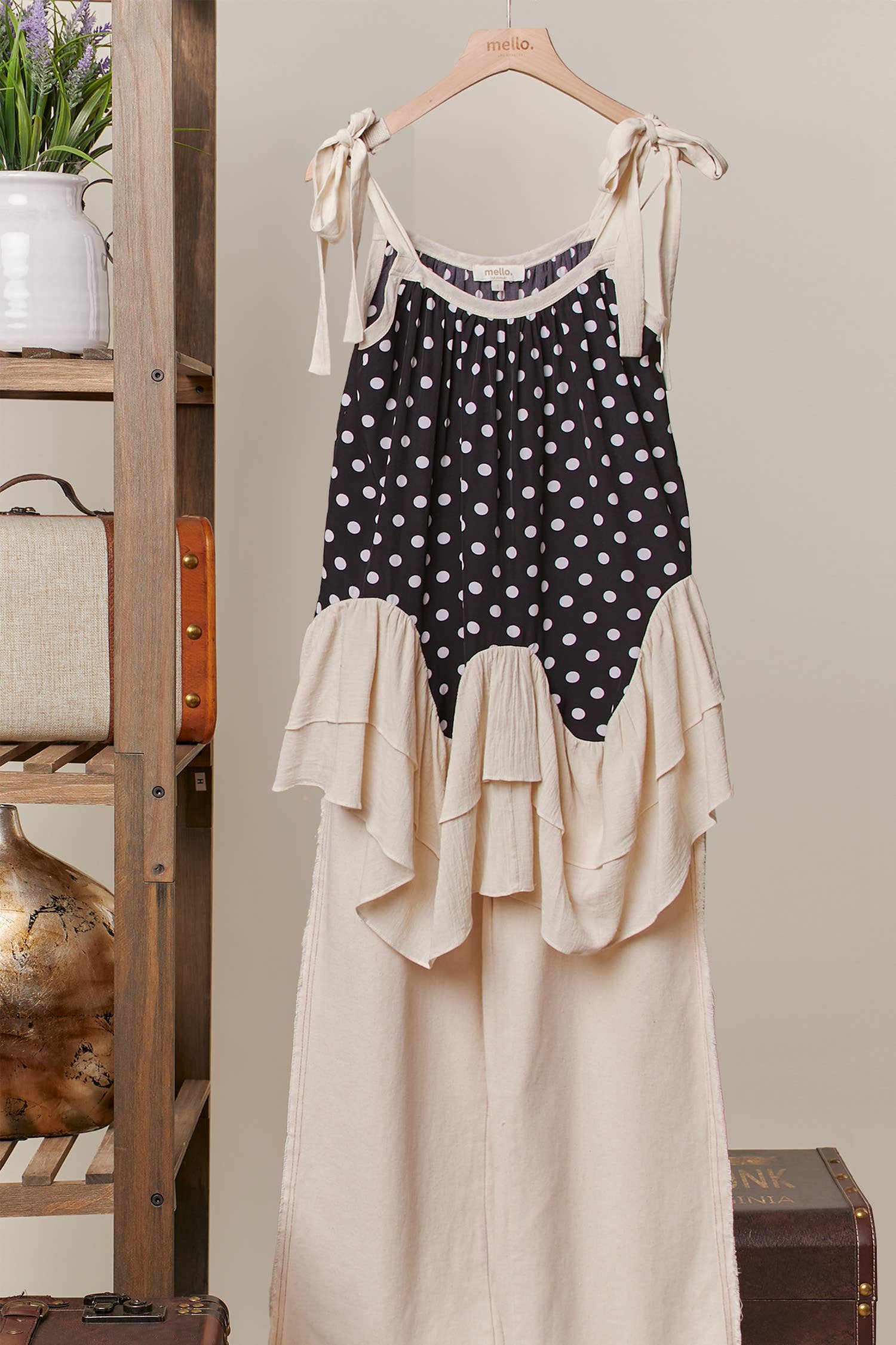 The Sweetest Thing Polka Dot Layered Ruffle Tunic