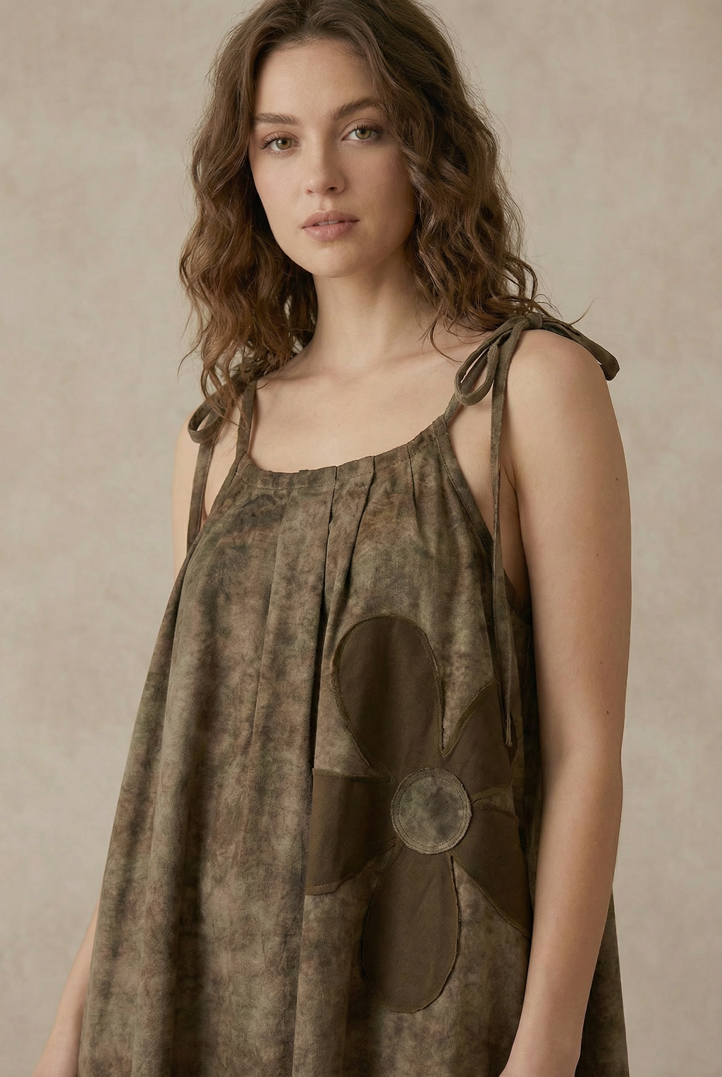 Gaia Floral Applique A-Line Maxi Dress